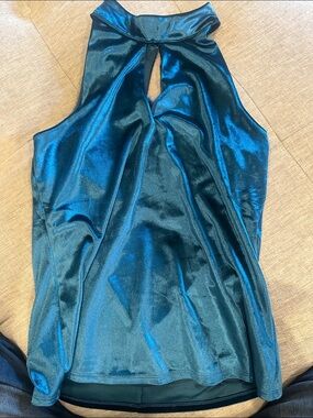 Satin Halter Tank Top in Shimmering blue - White House black market size Small